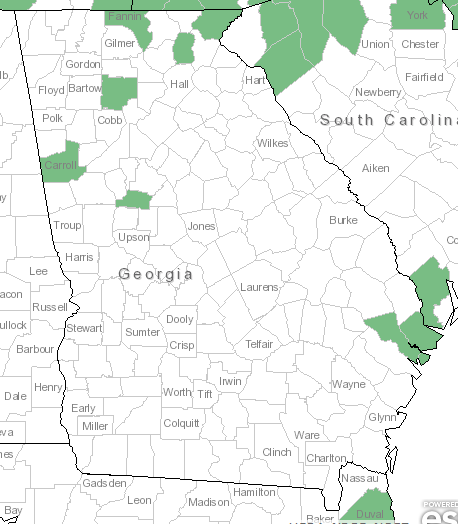 The Georgia range of Asclepias incarnata
